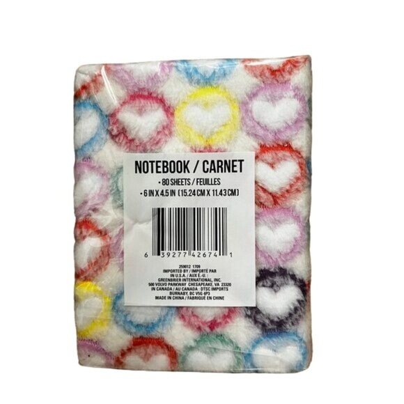 Bundle of 2 Fuzzy Hearts Notepads 80 Pages Multi Color Fuzzy - Picture 10 of 11